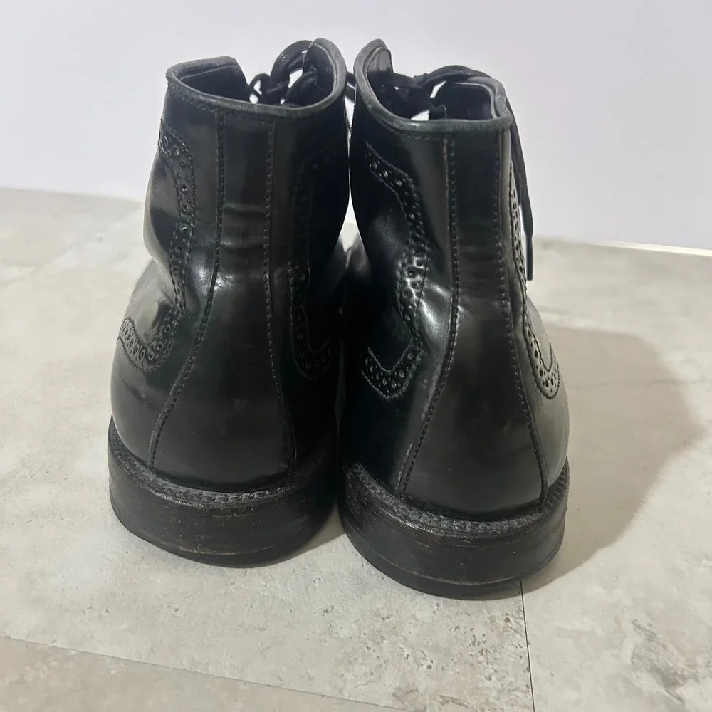 Alden x J Crew Wingtip Boots Black Leather Mens 11 B/D 44695 Made in USA